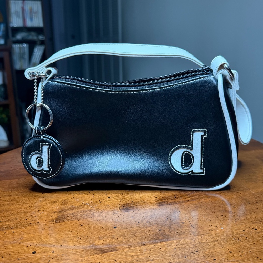 Black White Shoulder Bag Applique Bag Charm 'd' Women’s Casual Classic